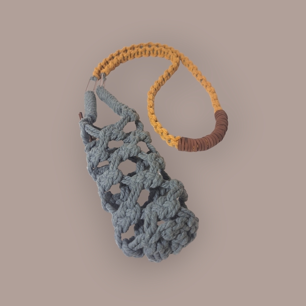 Handcrafted Blue and Yellow Crossbody Bag